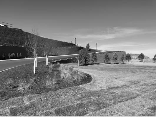 Side of terrace with road